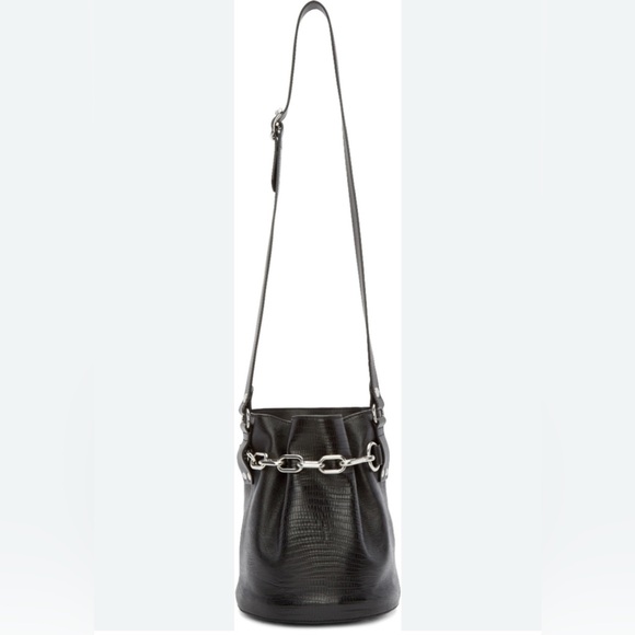 AUTH ALEXANDER WANG ALPHA LIZARD BUCKET BAG🦎 Chain Leather shoulder & crossbody - Picture 15 of 16